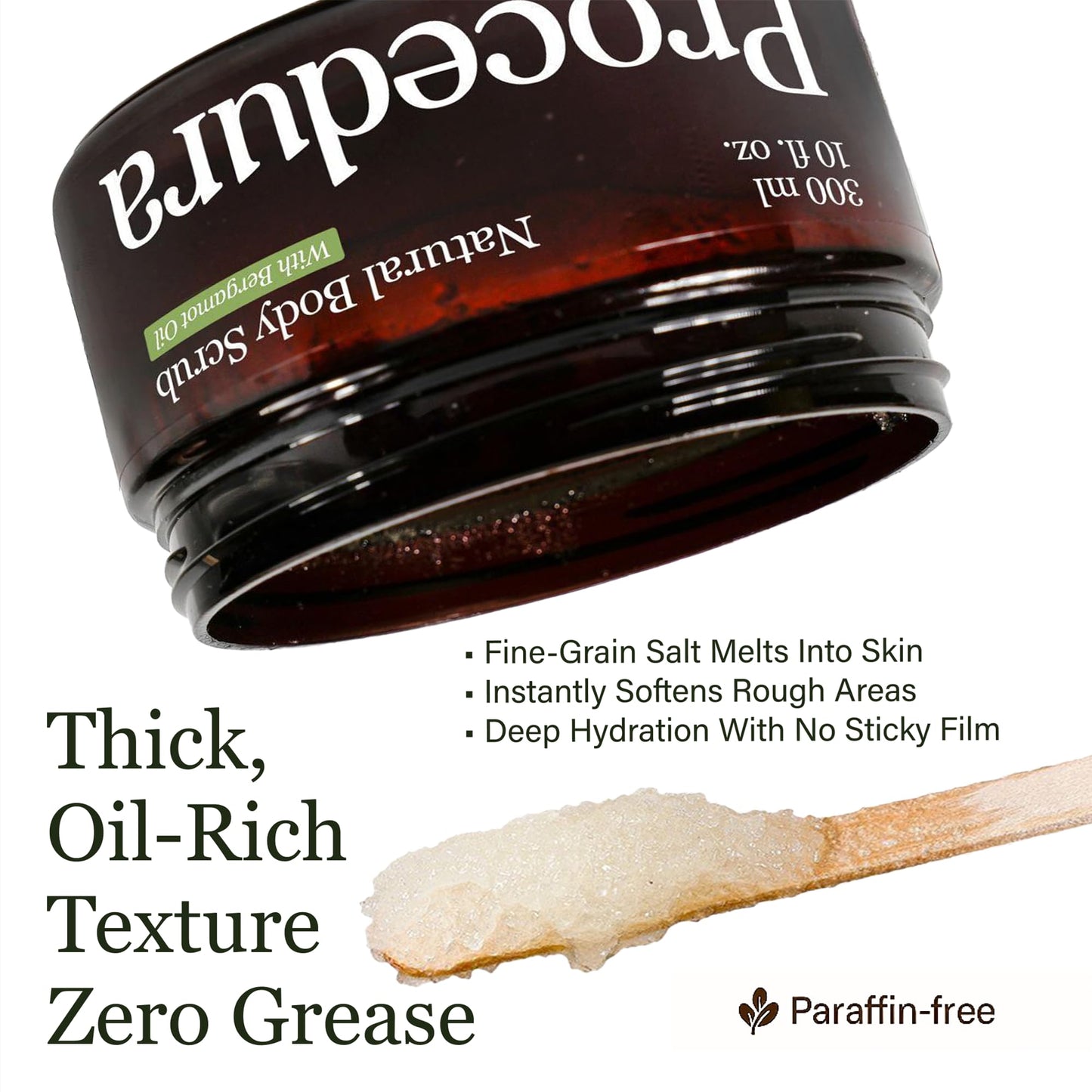 Exfoliating Body Scrub for Women & Men–Natural Sea Salt Scrub with Bergamot & Orange Oil, Deep Cleansing, Hydrating & Moisturizing, Vegan, Paraffin-Free (10 fl oz)