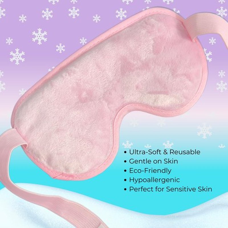 Cooling Gel Bead Eye Mask - Reusable Eye Mask with Cooling Gel for Puffiness, Migraines, Headaches & Post-Surgery Relief - Cold Eye Mask for Puffy Eyes & Relaxation (Pink)