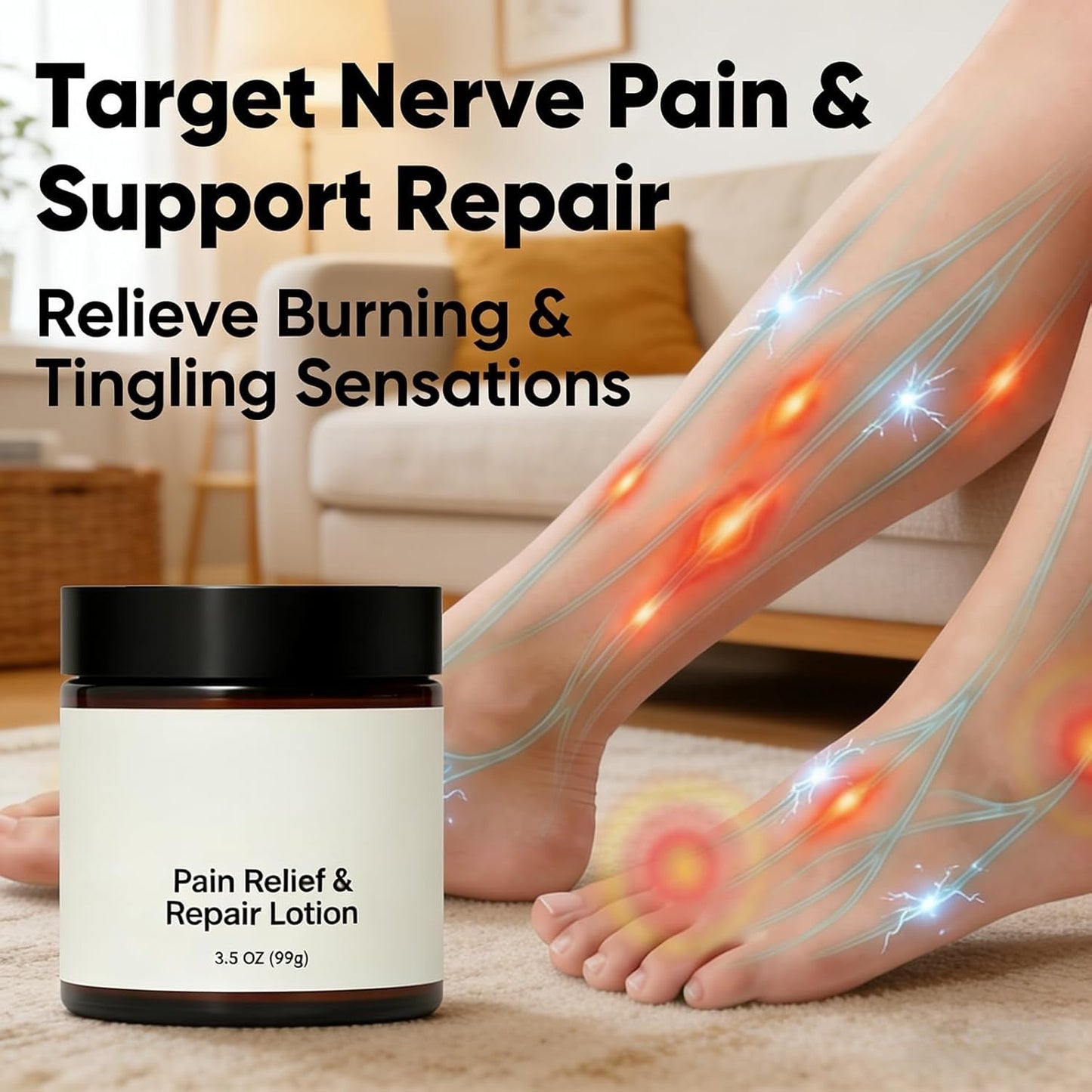 POYICGS Nerve Cream, Neuropathy Lotion with Arnica, Professional Mira Relief & Repair Lotion, Daily Nourishment for for Knee, Hands, Feet & Legs