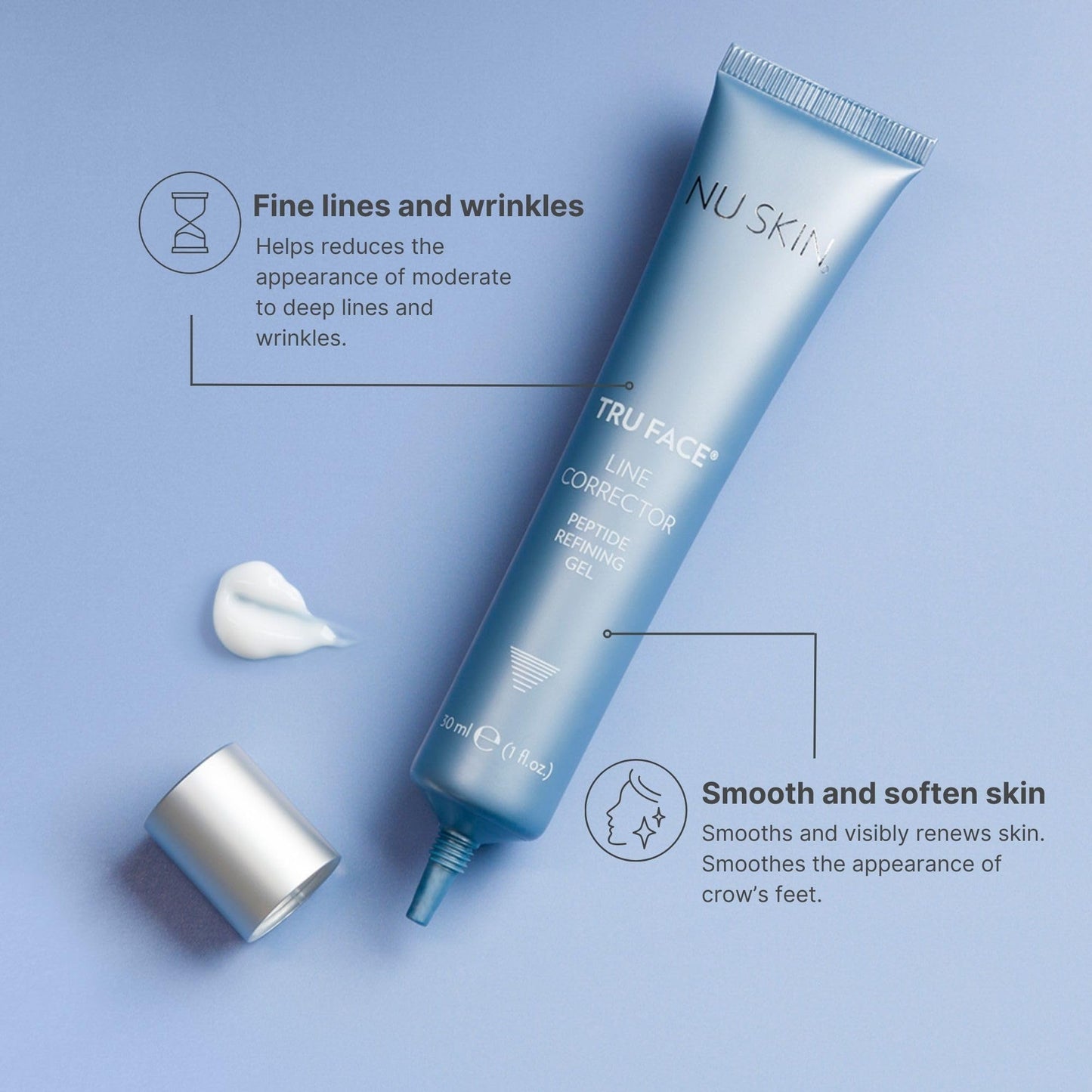 Nu Skin Tru Face Line Corrector | Peptide Refining Gel | 1 Fl Oz | 1 Pack