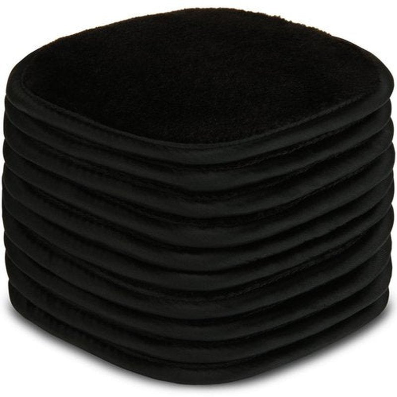 Extra Thick Makeup Remover Cloth (10 pack) Reusable Microfiber Makeup Remover Pads Cotton Rounds Face Pads Eye Makeup Remover Pads Gift Box Packaging for Women 5" X 5" - Black