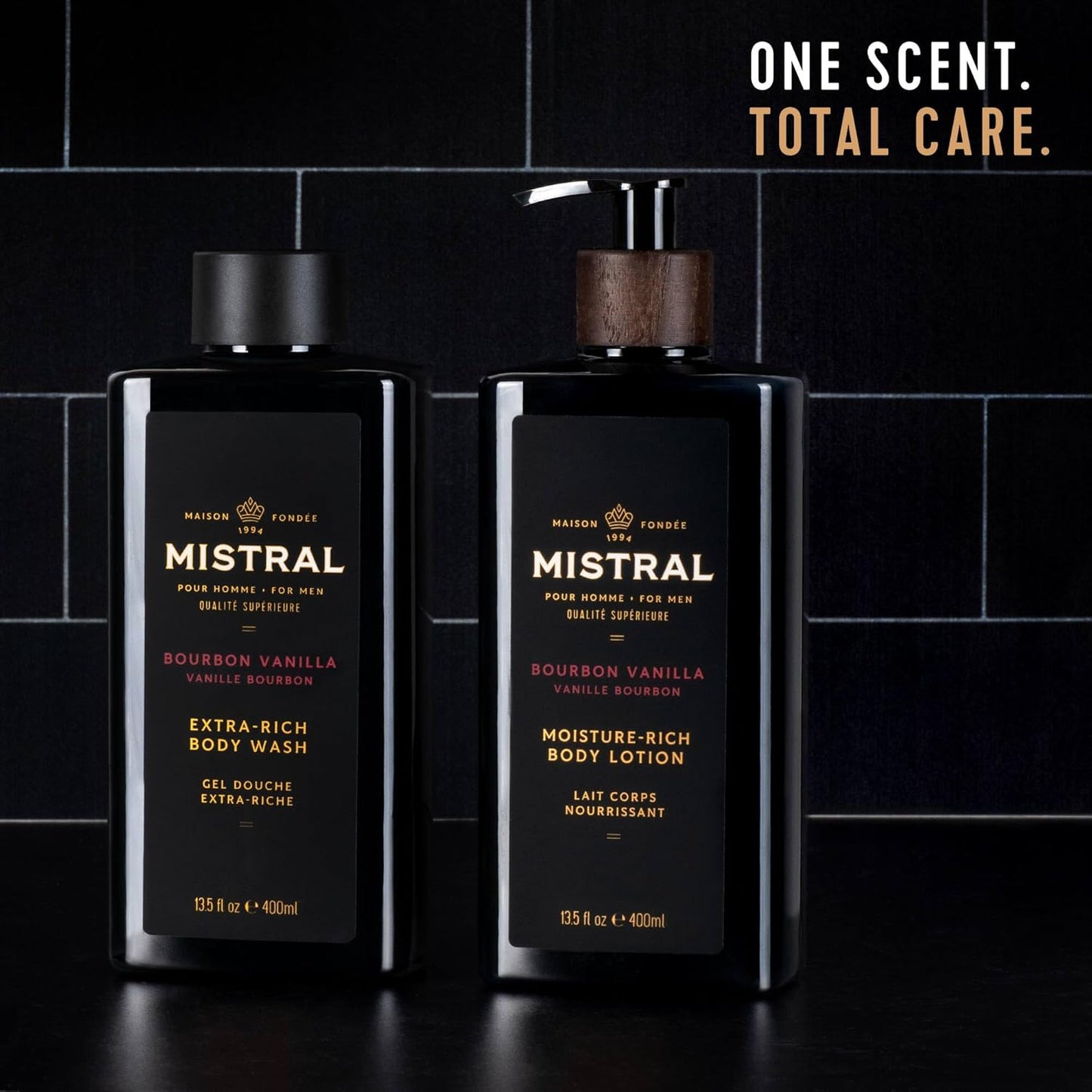 Men's 2-in-1 Body Wash & Shampoo - Black Amber, 13.5 oz | Natural, SLS & Paraben Free