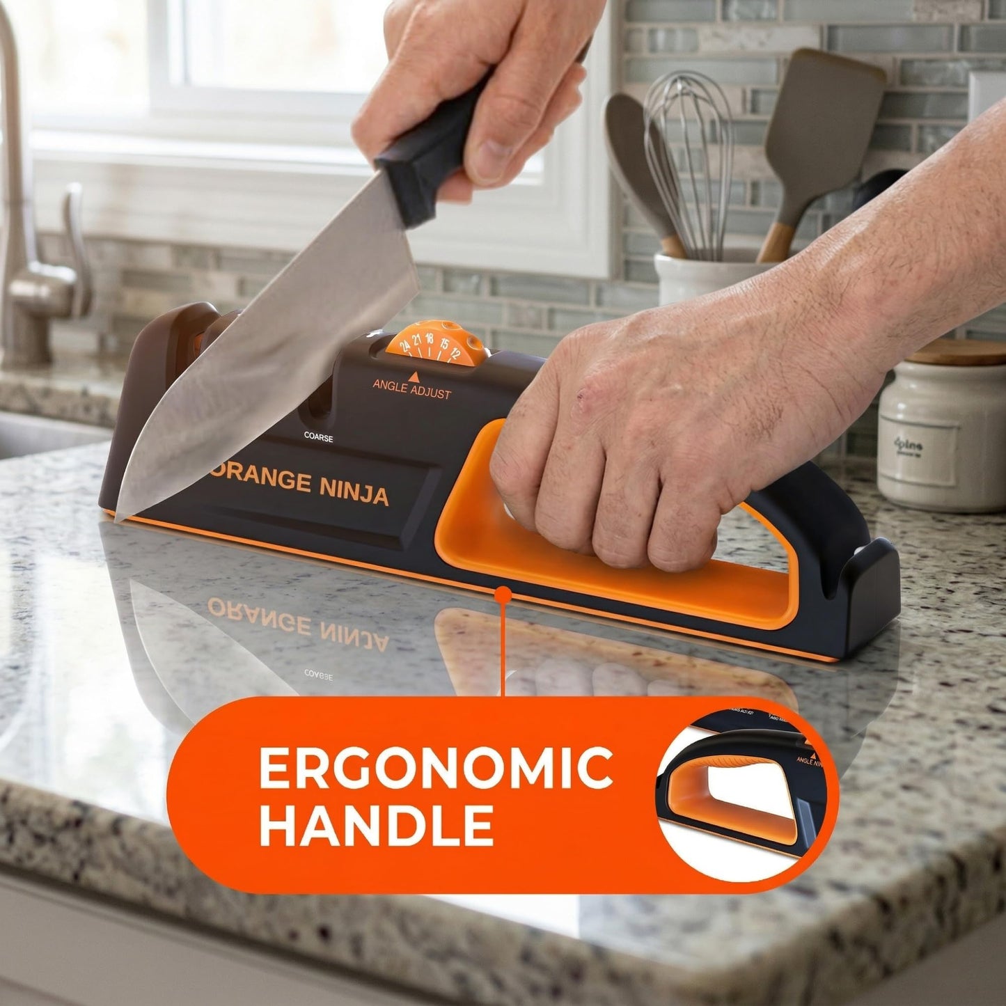 5 Precision Adjust Knife Sharpener- 3-Stage Premium Kitchen Knife Sharpener