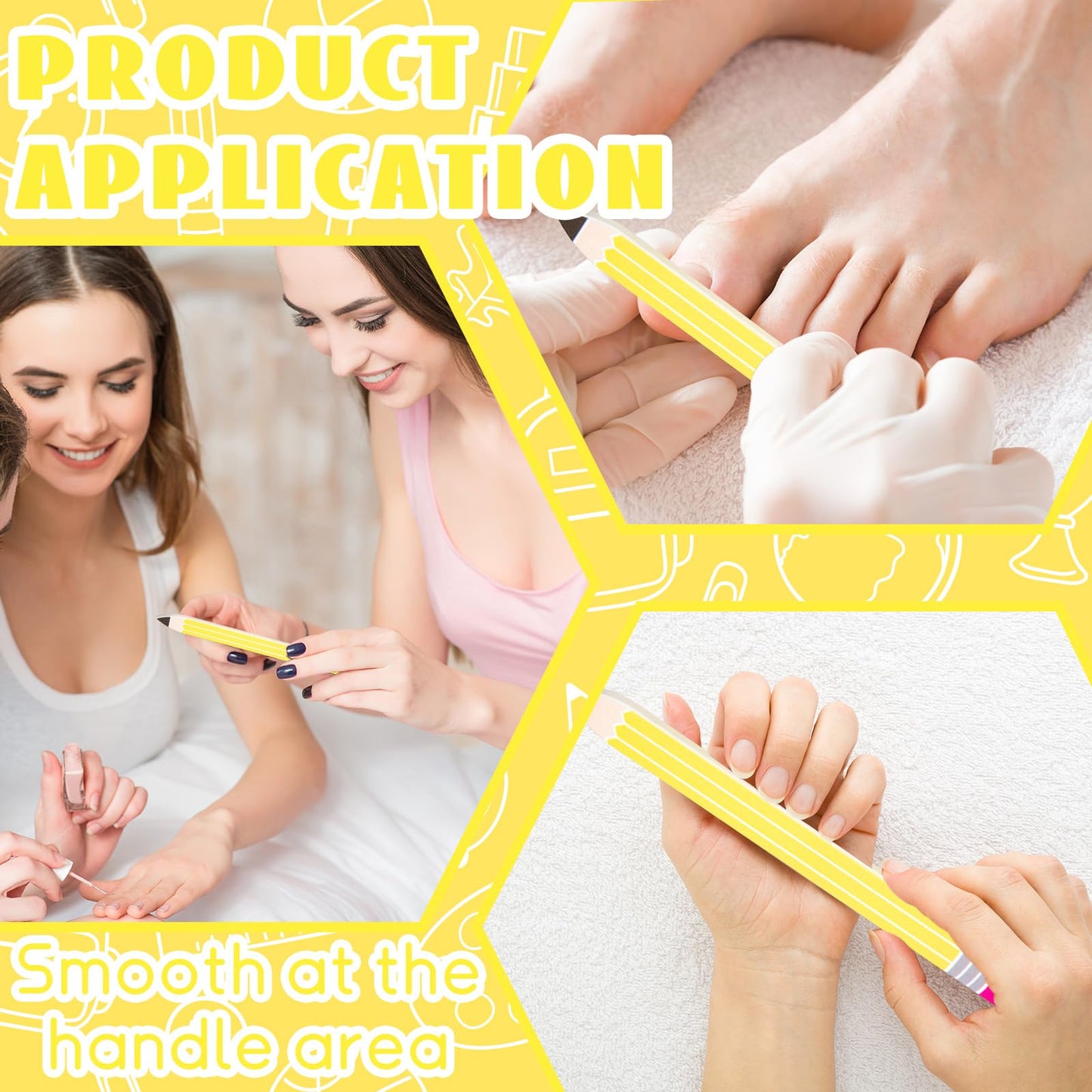 24 Pcs Teacher Gift Pencil Shaped Nail File Glass Nail Files Teacher Appreciation Gift for Teacher Classroom School Office Party Favors
