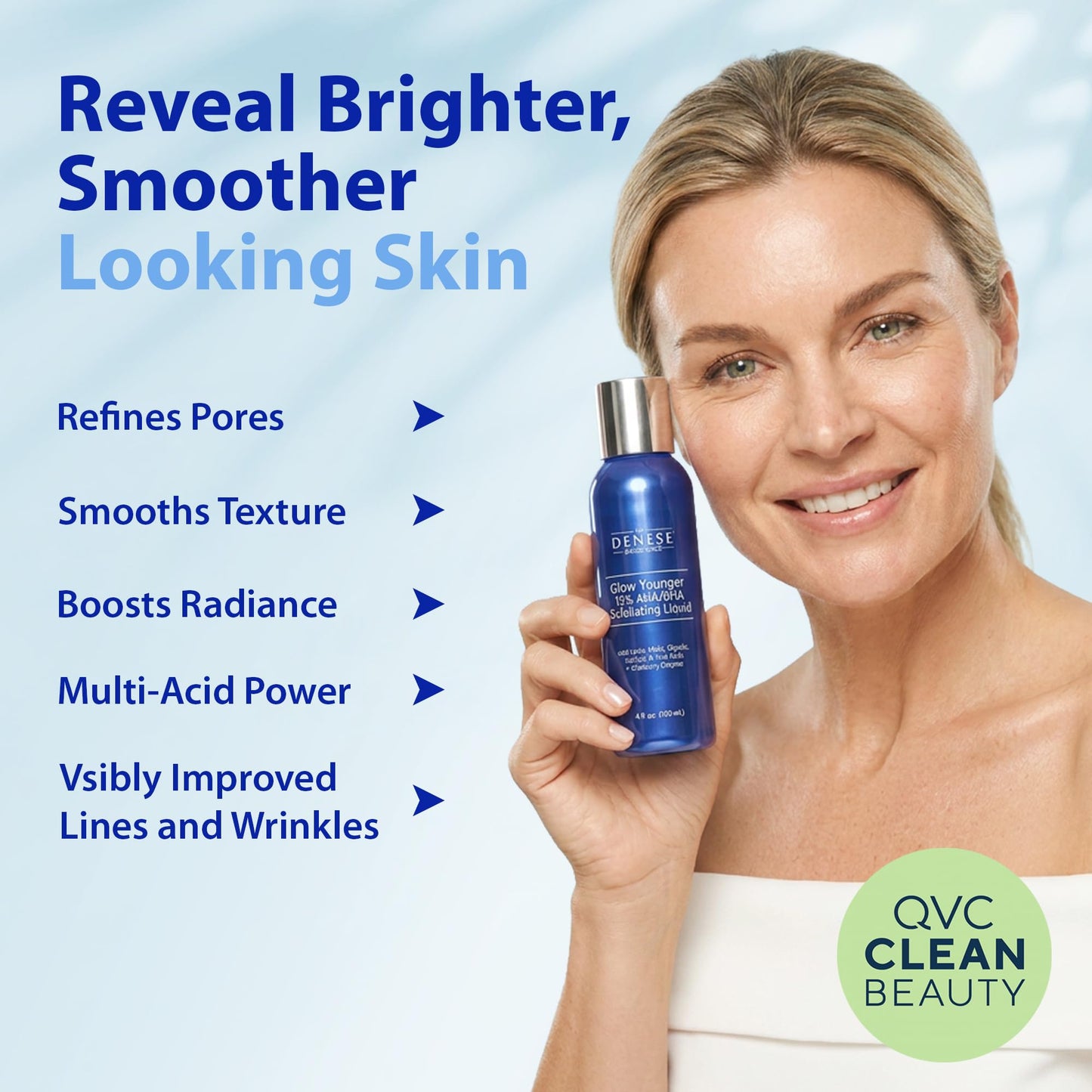Dr. Denese Glow Younger AHA/BHA 15% Liquid Exfoliator 4 oz – Salicylic, Lactic, Malic, Fruit and Glycolic Acid with Cranberry Enzyme – Pore-Refining and Smoothing Face Exfoliant