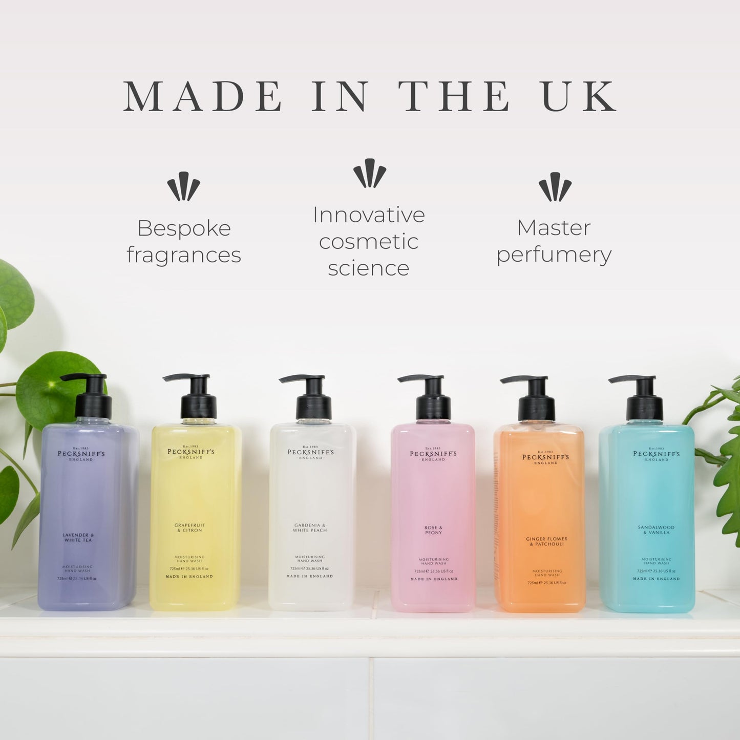 Pecksniff's Lavender & White Tea Hand Wash – Luxury Liquid Hand Soap 725 ml/24.52 fl oz, Softening, Hydrating, Revitalising, Cruelty-Free, Made in England