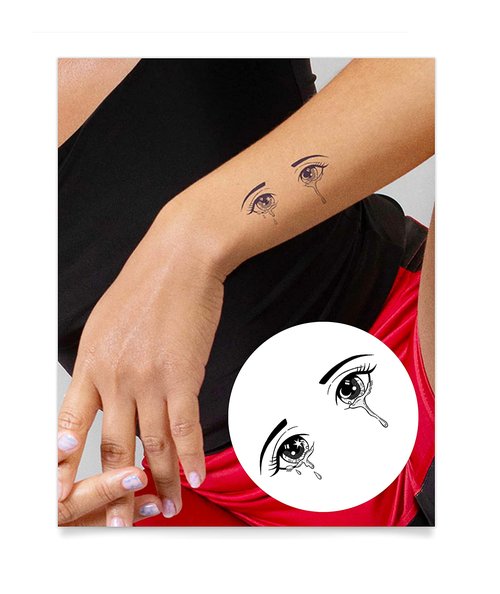 Inkbox Temporary Tattoos, Semi-Permanent Tattoo, One Premium Easy Long Lasting, Water-Resistant Temp Tattoo with For Now Ink - Lasts 1-2 Weeks, Soul Eyes, 3 x 3 in