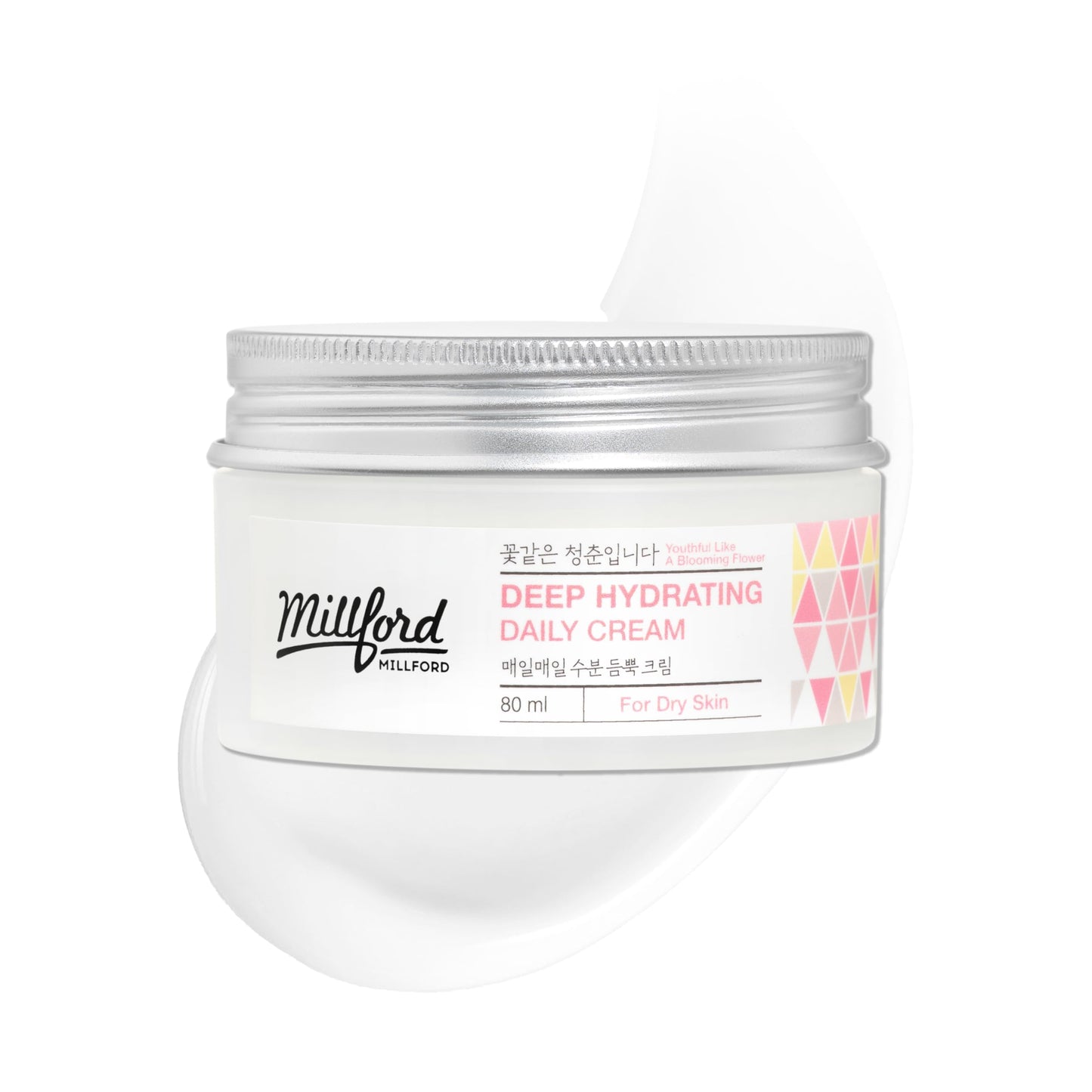 Millford Deep Hydrating Daily Cream 80ml/2.7 fl.oz - Moisturizing Face Cream with Panthenol 10%, Hyaluronic Acid for Dry Skin, Soothing Barrier Care & Long-Lasting Moisture, Korean Skincare