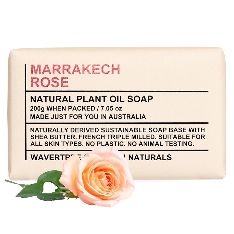 Marrakech Rose Scented Natural Soap Bar - 100% Organic Shea Butter | 7oz Moisturizing Triple Milled Soap