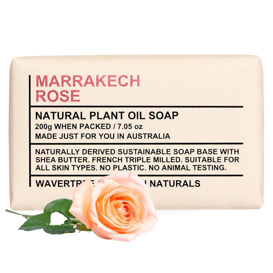 Marrakech Rose Scented Natural Soap Bar - 100% Organic Shea Butter | 7oz Moisturizing Triple Milled Soap