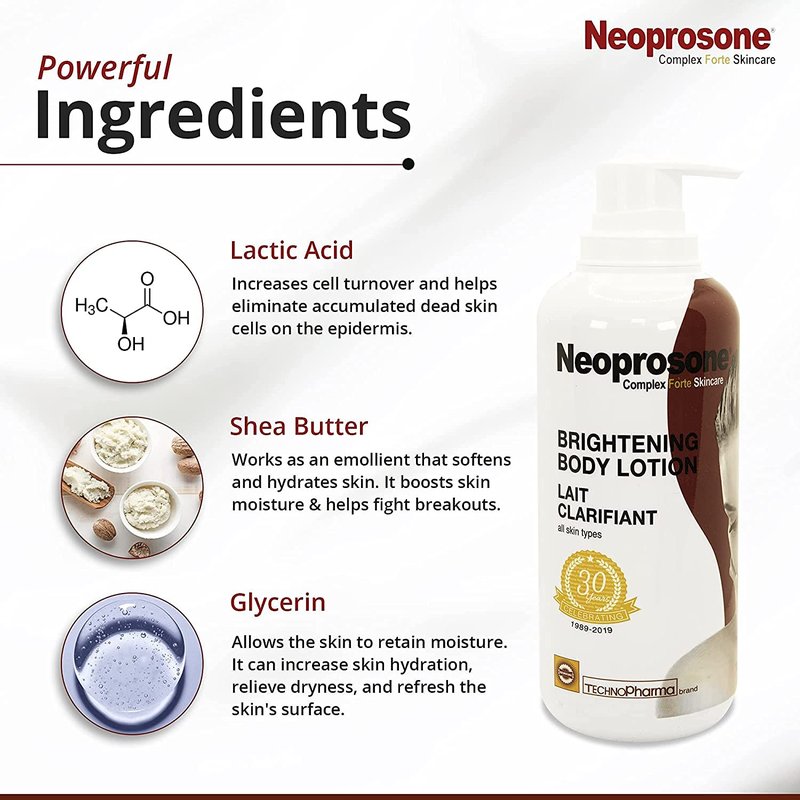 Brightening Body Lotion - Neoprosone 400ml | Reduces Dark Spots, Enhances Skin Tone with Vitamin C & Alpha Arbutin