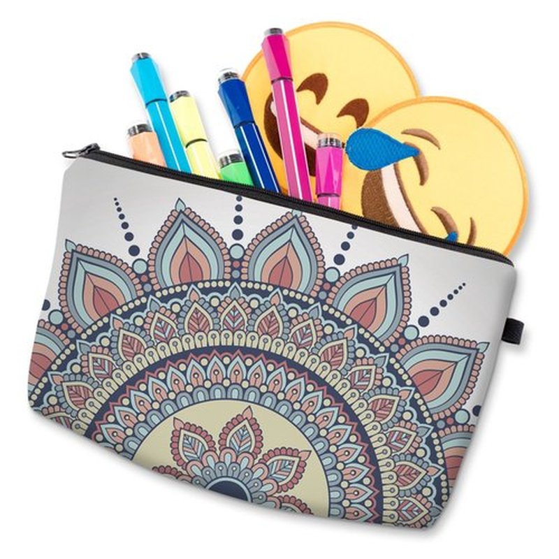 Deanfun Cosmetic Bag for Women, Mandala Flowers Waterproof Makeup Bags Roomy Toiletry Pouch Travel Accessories Gifts (50965)