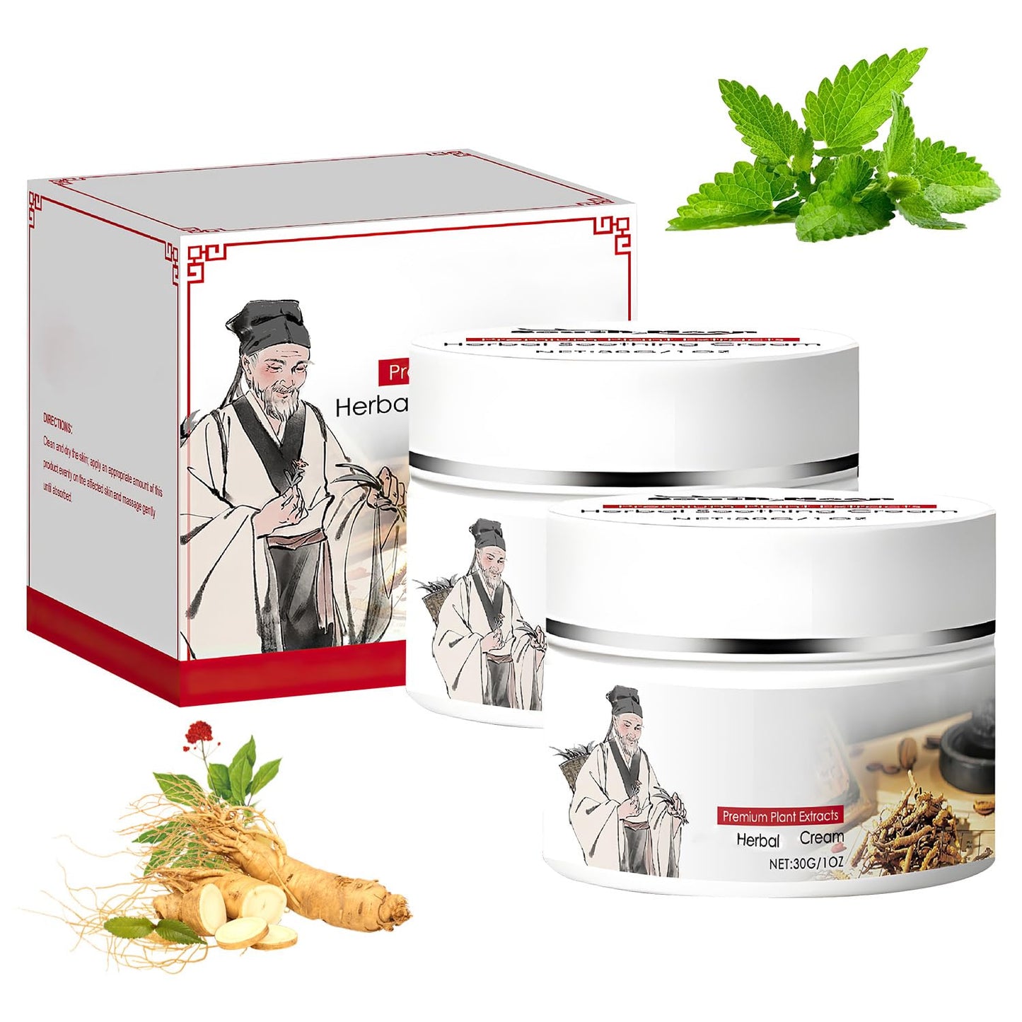 Eaton Kang 2 Pcs Herbal Body Care Cream,Natural Herbal Soothing Cream Relieves Dry and Tight Skin, Rich in Menthol, Calendula & Dendrobium for All Skin Types