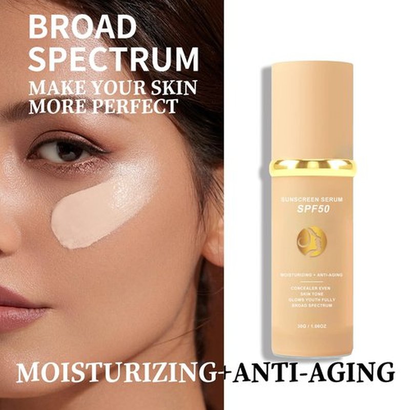Biological Mimic Foundation 4 in 1 - Medium Spectrum with SPF 50+, Hydrating Color Changing Foundation Light Spectrum,Waterproof Foundation Create Natural Makeup (2pcs, 1oz)