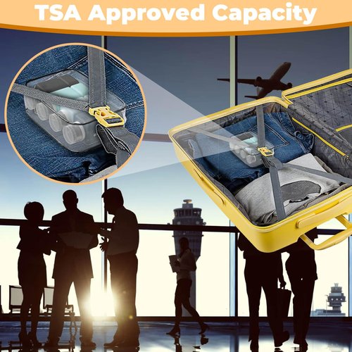 Travel Bottles for Toiletries, TSA Approved Travel Size Containers for Shampoo Conditioner Lotion Body Wash, BPA Free Travel Toiletry Bottles With Clear Toiletry Bag, Cleaning Brush Label (4 Pack)