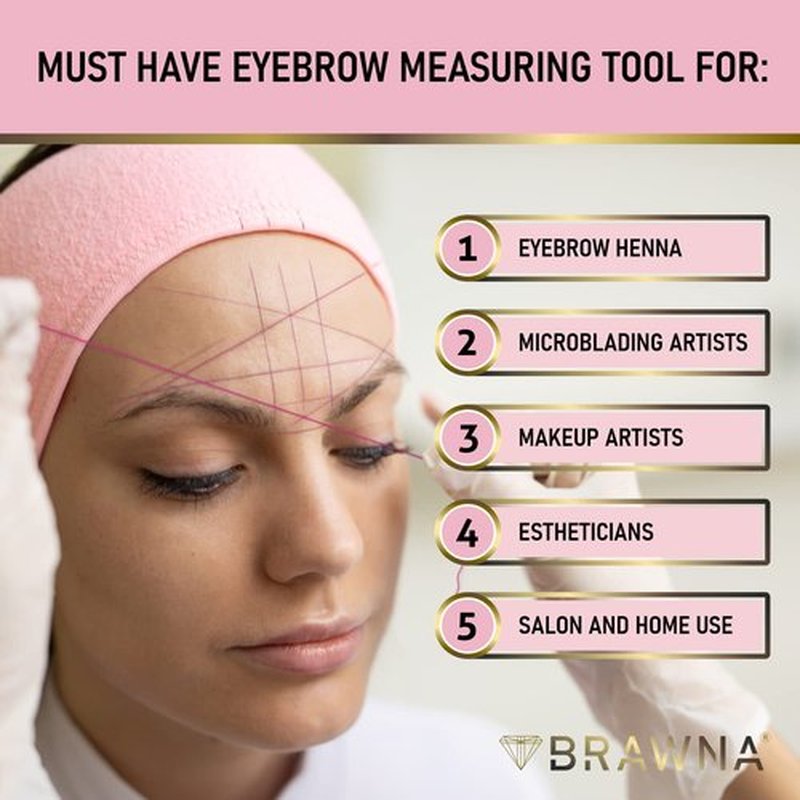BRAWNA [ 30M ] Pink Mapping String for Eyebrow Measuring - Microblading Thread Ink - Microblading Supplies - PMU Kit