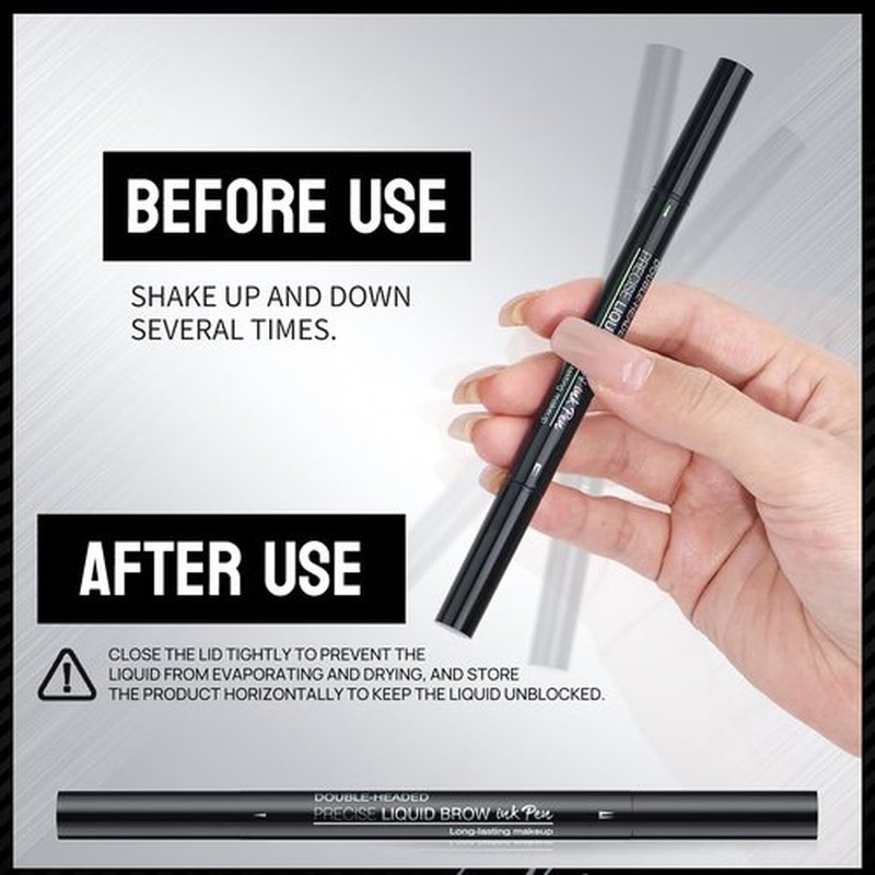 Hello Kiss Microblading Eyebrow Pen, Hello Kiss Liquid Eyebrow Pen, Curved Eyebrow Pen, Trailott Eyebrow Pen, Hellokiss Microblading Eyebrow Pen, Magical Curved Brow Pen (Dark Brown)