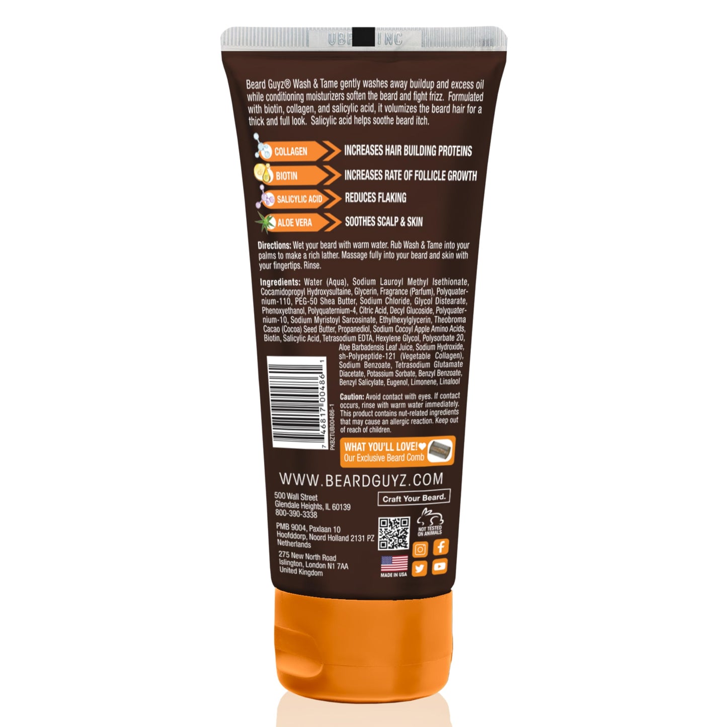 Beard Guyz Wash & Tame Thick & Fuller – Volumizing Beard Wash with Biotin, Collagen & Salicylic Acid, 6.7 oz