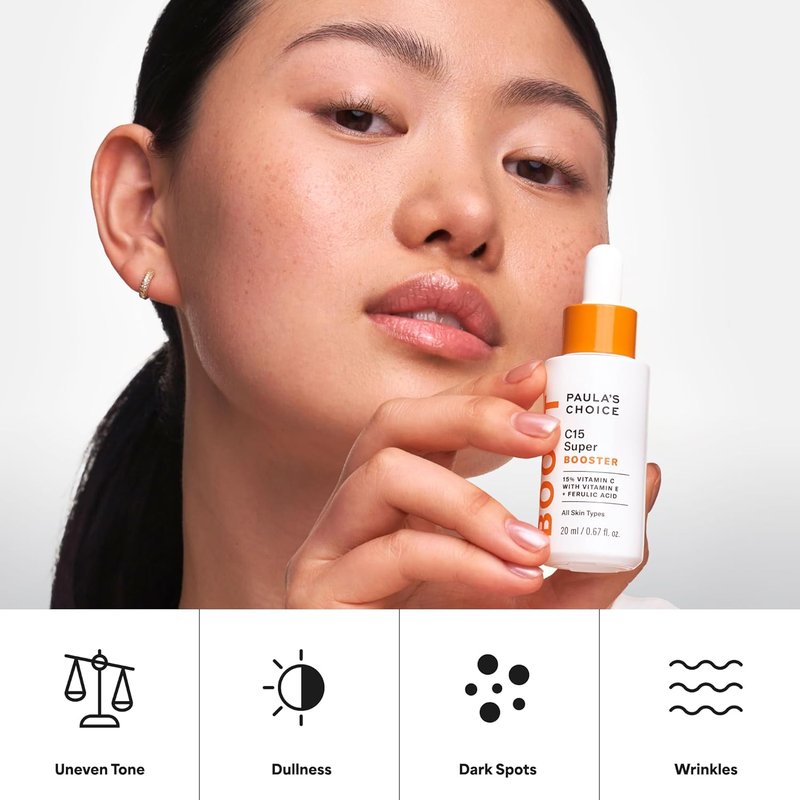 Paula's Choice BOOST C15 Super Booster - 15% Vitamin C Serum for Radiant Skin | Fragrance-Free, with Vitamin E & Ferulic Acid
