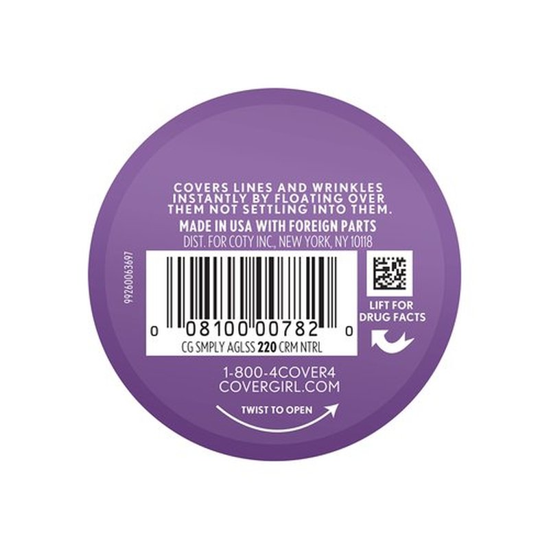 Covergirl + Olay Simply Ageless 3-in-1 Liquid Foundation, Creamy Natural & & Olay Simply Ageless Instant Wrinkle-Defying Foundation, Creamy Natural 0.44 Fl Oz