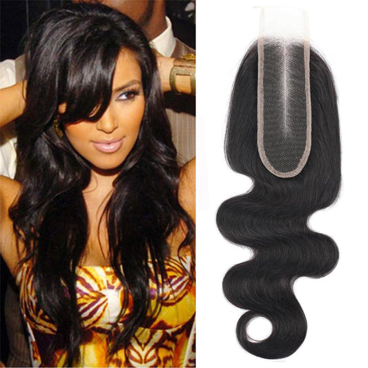 Selina Lace Closure 10 Inch Brazilian Body Wave Closure Free Part 2x6 Lace Closure Unprocessed Human Hair Natural Black Color Virgin Human Hair (2X6 Body, 10“Body)