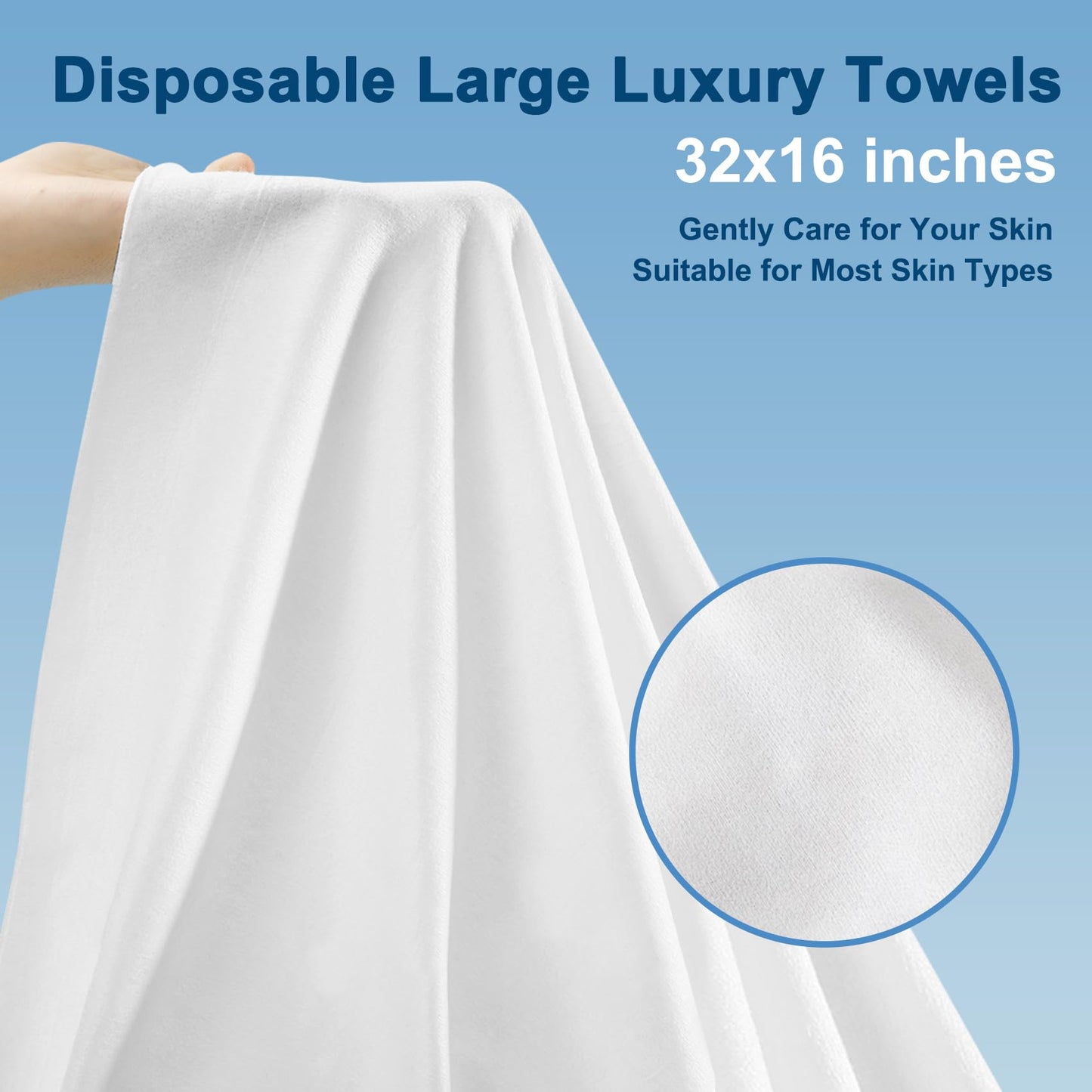 Tvvcalk Disposable Towels 20 Count, 32"x16" Ultra Absorbent & Soft Disposable Body Towels, Single-Use Cleaning Towels, Suitable for Home, Salon, Travel, Comping, Gym, Pet, Bulk Towel