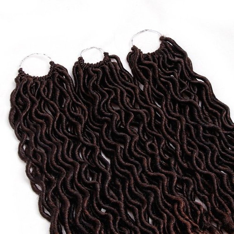 6 Packs Goddess Locs Crochet Hair Wavy Curly Faux Locs Crochet Braids Synthetic Hair Extensions Dreadlocks Crochet Locs Low Temperature Braiding Hair Ombre Crochet Fux Locs (20" (6 Packs), #T30)