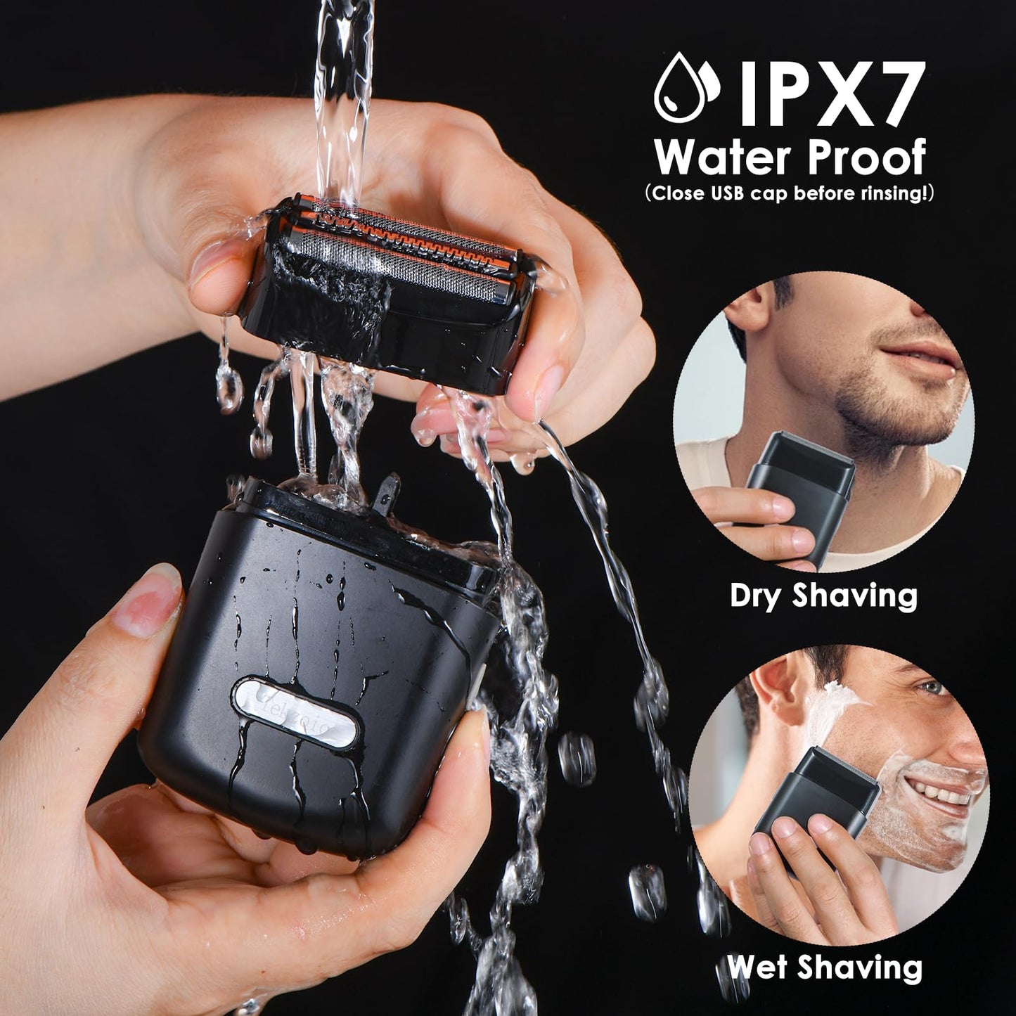 Men's 2-in-1 Rechargeable Foil Shaver & Hair Clipper, Beard & Sideburn Grooming Trimmer, 3 Floating Blades Electric Razor, 7200RPM High-Speed Motor, IPX7 Waterproof, Travel-Friendly