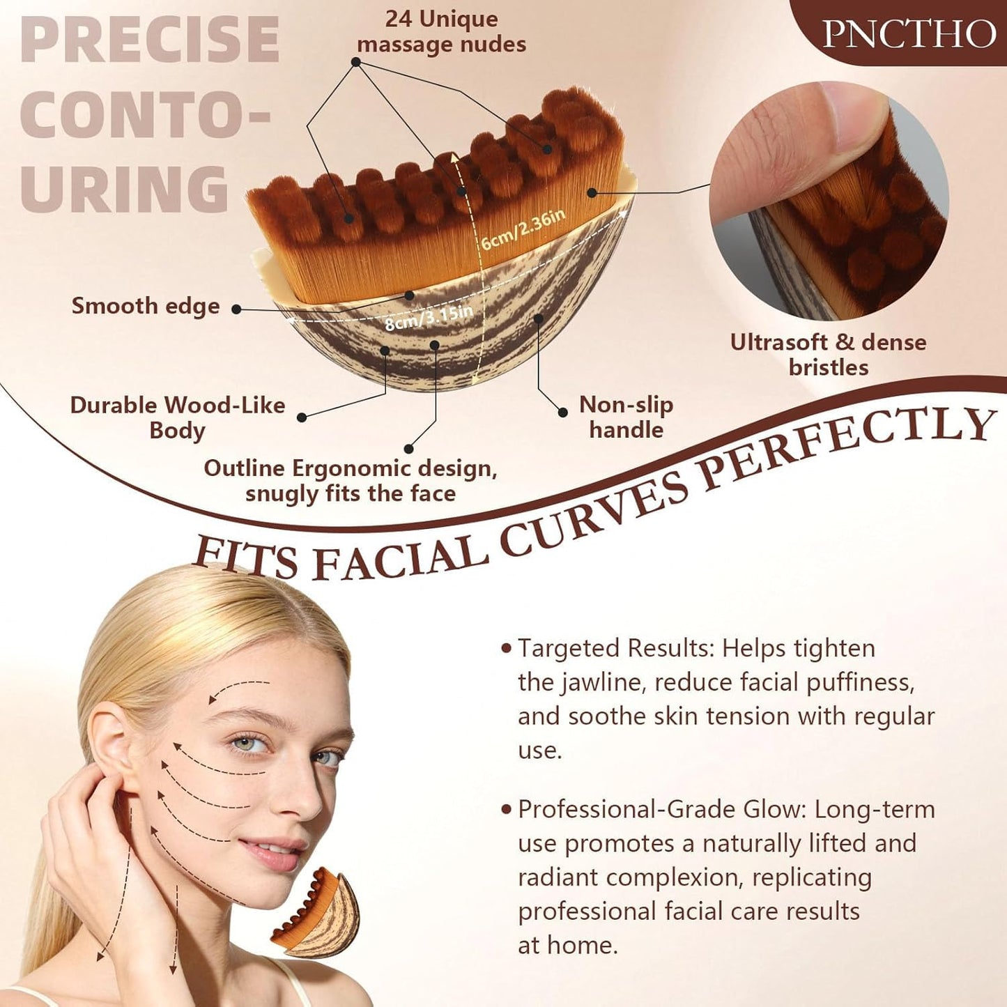 JBSZTH Lymphatic Contour Face Brush 2-Pack Gua Sha Massage Tool Drainage
