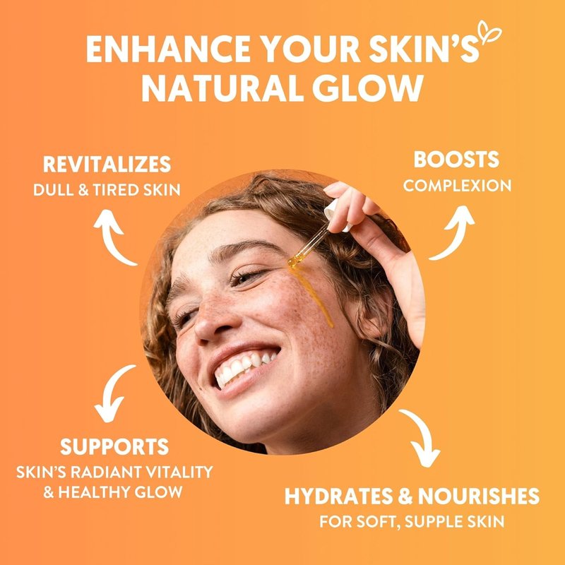 Hydrating Face Oil - Vitamin C, Turmeric & Plant Squalane for Radiant Skin | 1 Fl Oz