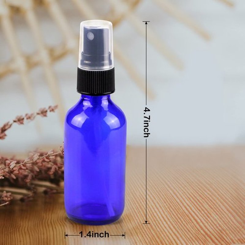 Wedama Glass Spray Bottles, Mini Spray Bottles 2 oz, Empty Small Spray Bottles with Funnel Dropper, Fine Mist for Hair, Travel, Plants, Cleaning Solutions and Skin Care (4 Pack)