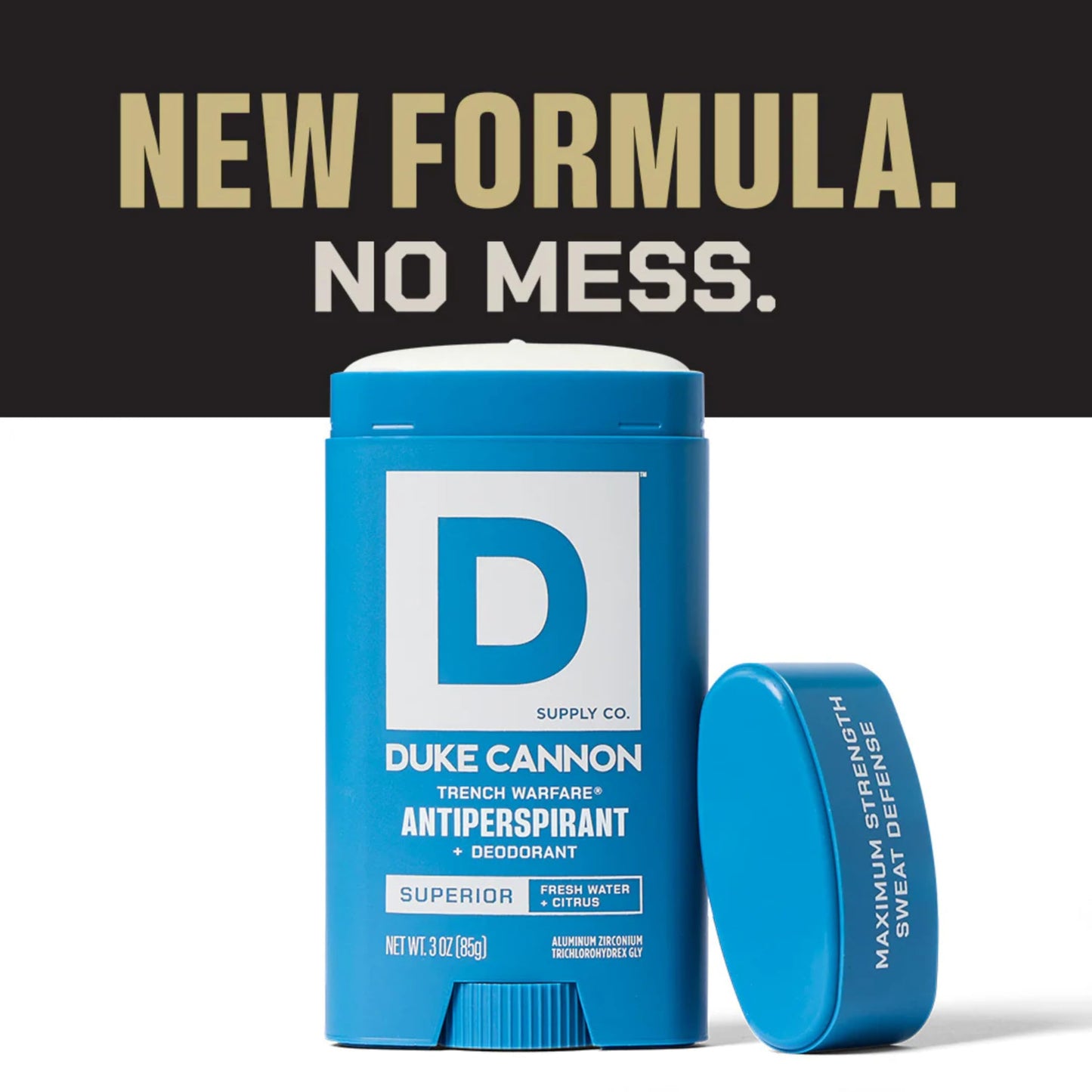 Duke Cannon Trench Warfare Anti-Perspirant Deodorant, 3 oz – Maximum Strength Sweat Defense, Aloe Vera & Vitamin E – Midnight Swim, Sawtooth, Superior (Pack of 3)