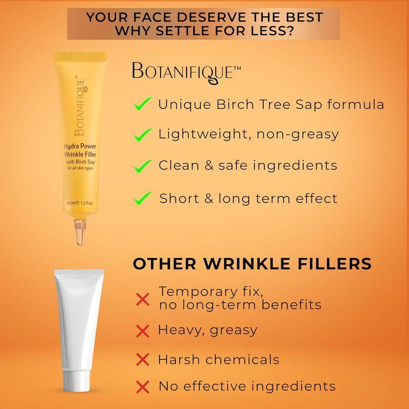 Deep Wrinkle Filler Cream - Collagen-Infused with Birch Sap, Jojoba & Avocado | 1.3 fl oz for All Skin Types