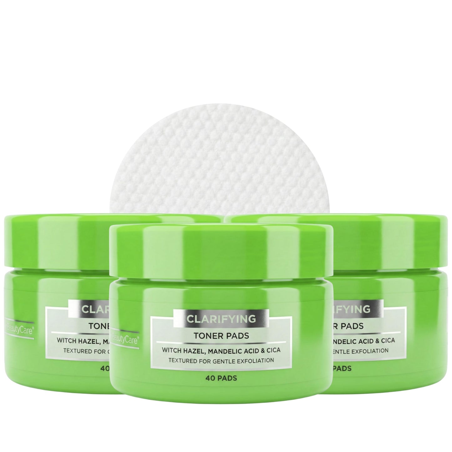 Global Beauty Care Clarifying Toner Pads - Face Toner Pads with Witch Hazel, Mandelic Acid & CICA, Dual Textured Exfoliating Facial Pads, Helps Refine Pores & Balance Skin, 120ct (3-Pack)