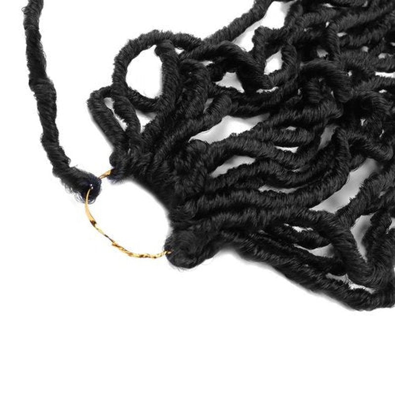 7 Packs 24 Inch Soft Locs Crochet Hair Pre Looped Curly Wavy Faux Locs Crochet Braids for Natural Butterfly Crochet Hair for Black Women (24 inch(pack of 7), 1B)