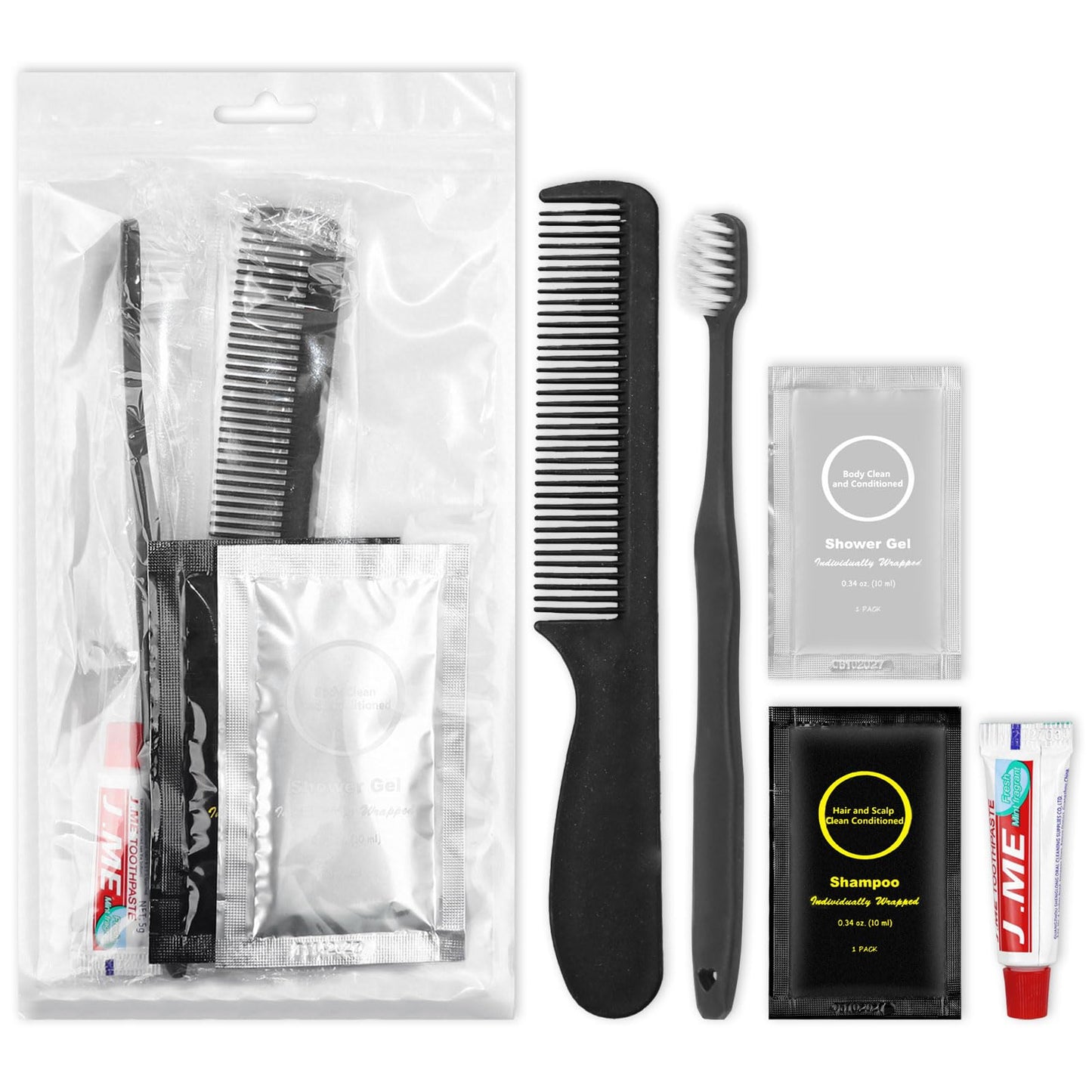 Toiletry Kits Disposable Travel Size Personal Hygiene Kits for Homeless Care Package Supplies in Bulk Toiletries Set Essential Women Men Hotel Guest Charity,Camping,Travel, Apartment 5 in 1(20 Pack)