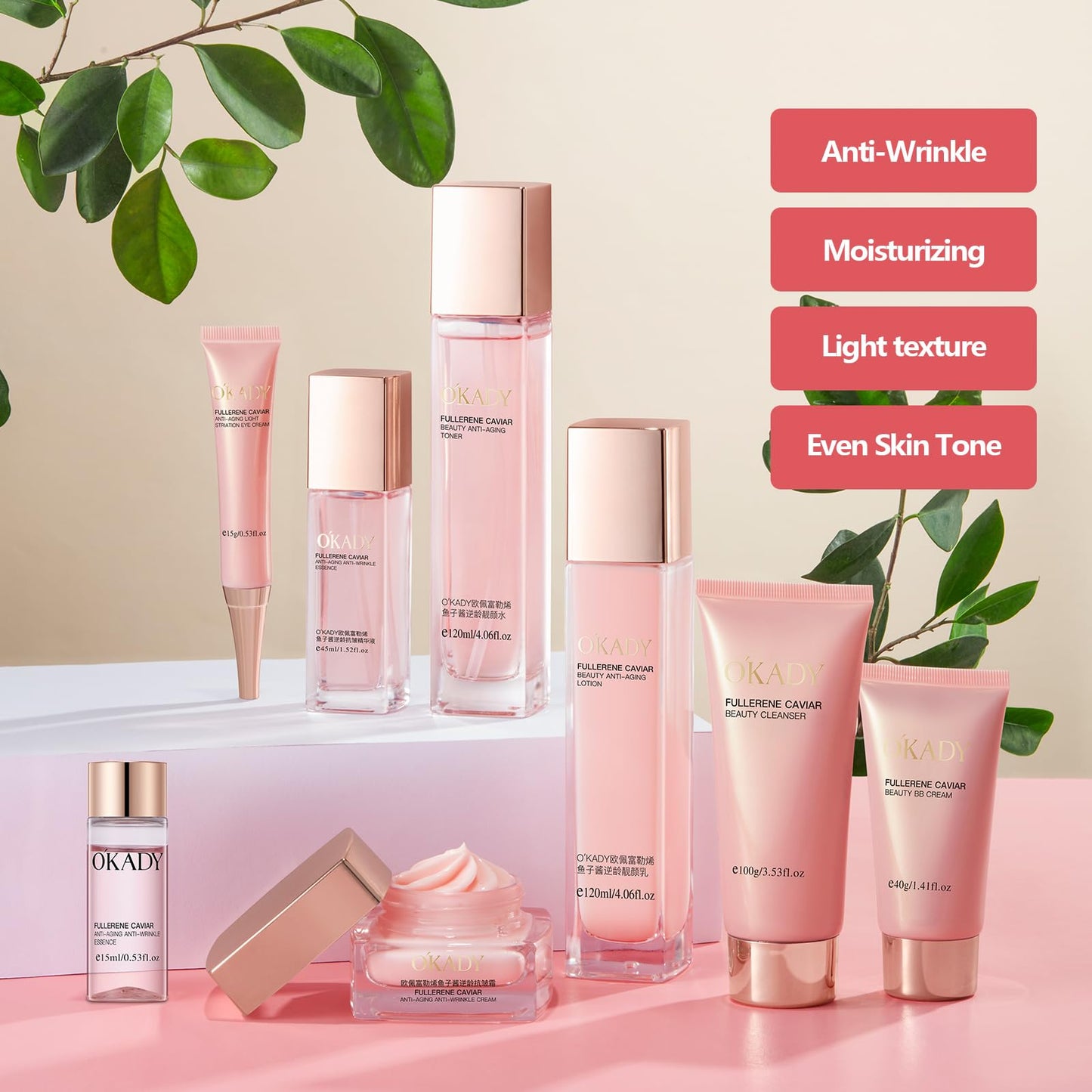 Anti Aging Skin Care Set For Women Moisturizing Rejuvationg Skin Care For Women Daily Skin Care Routine （10 Pieces）