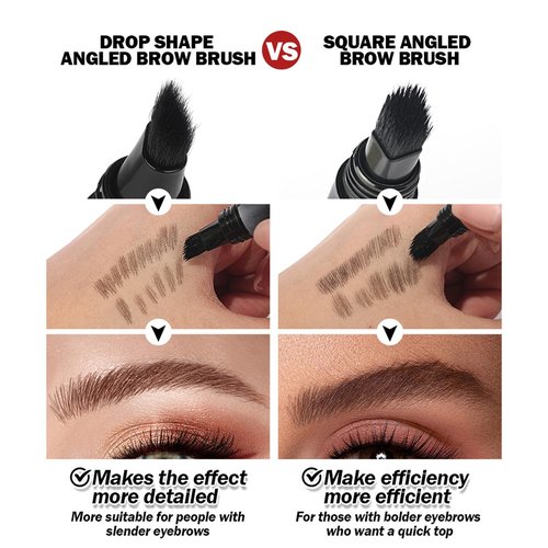 Revorie Brow-Fection Angled Brush & Dip Liquid Eyebrow Gel, Brow Lamination & Powder Pen, Eyebrow Hair Stroke Brush, Wild Eyebrow Pencil Waterproof Long Lasting Quick Drying (#03 Auburn)