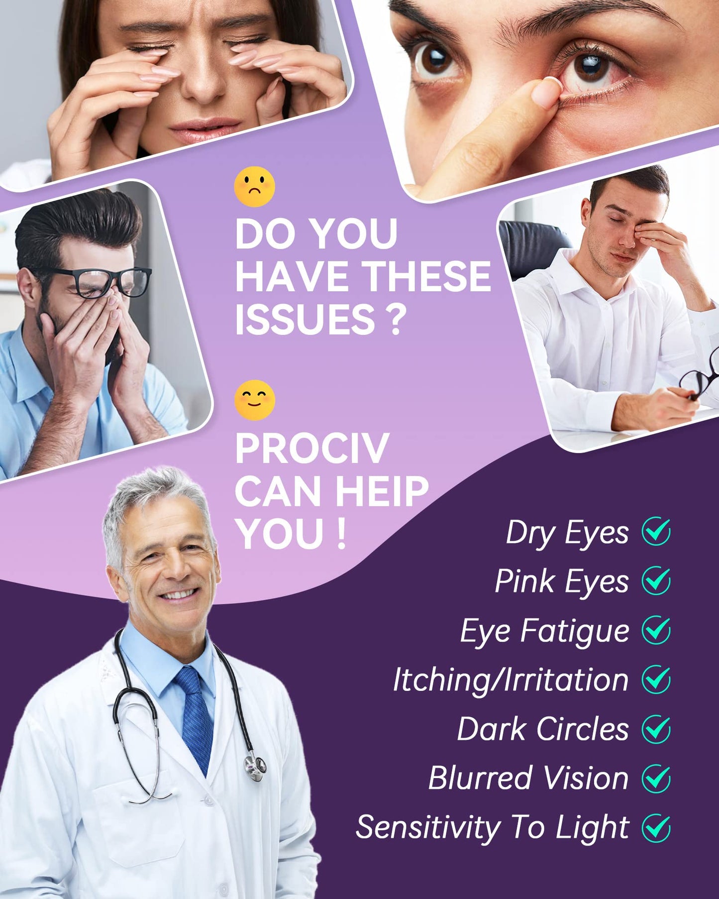 ProCIV 10 Packs Lavender Steam Eye Masks, Heated Eye Masks for Dark Circles and Puffiness Disposable Warming Eye Masks for Soothing Headache Reliefing Eye Fatigue(Lavender)