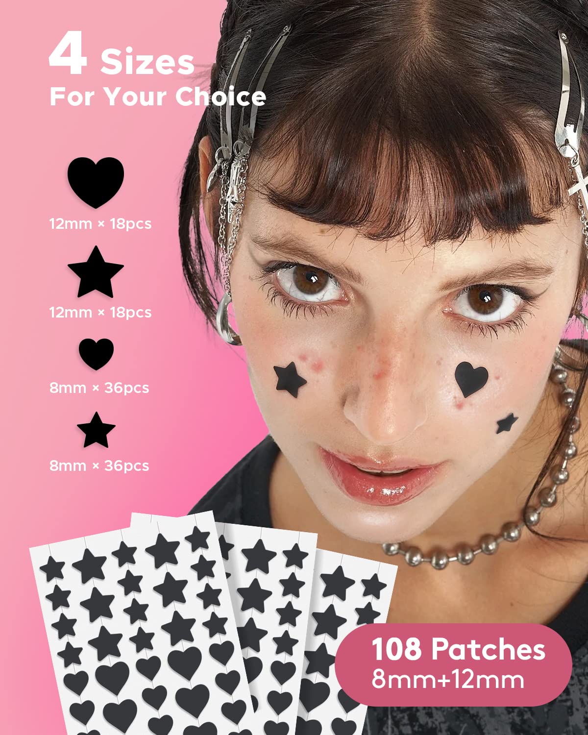 LitBear Acne Patch Pimple Patch, Colorful Star Hydrocolloid Acne Patches For Face, Cute Zit Patch Acne Sticker Spot Pimple Patches for Face, Tea Tree Oil + Centella (112 Count)
