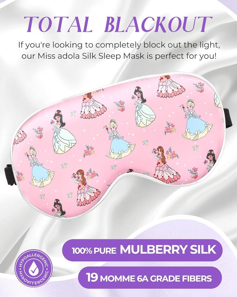 Kids Sleep Mask - Cute Cartoon Silk Eye Mask with Adjustable Strap | Soft & Smooth for Boys & Girls