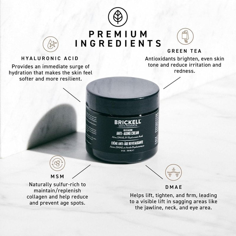 Revitalize Your Skin with Brickell Men's Anti-Aging Cream - Night Face Cream with Vitamin E & Jojoba Oil | 2 Ounce