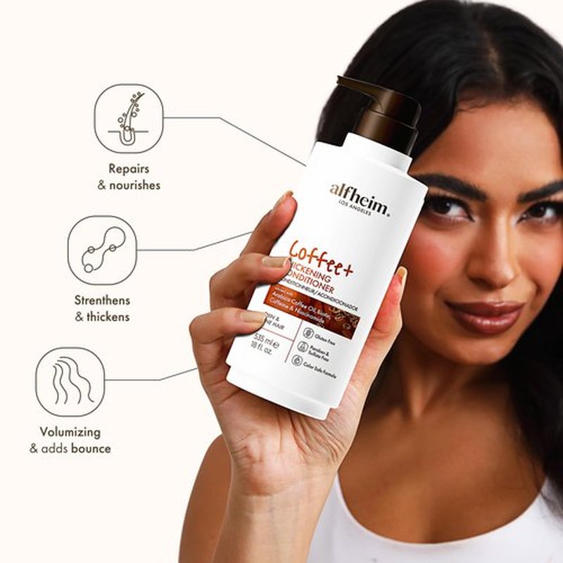 ALFHEIM Coffee THICKENING CONDITIONER for 'Biotin 、Caffeine、Arabica Coffee Oi&Niacinamide, Paraben-Free, Sulfate-Free Surfactants