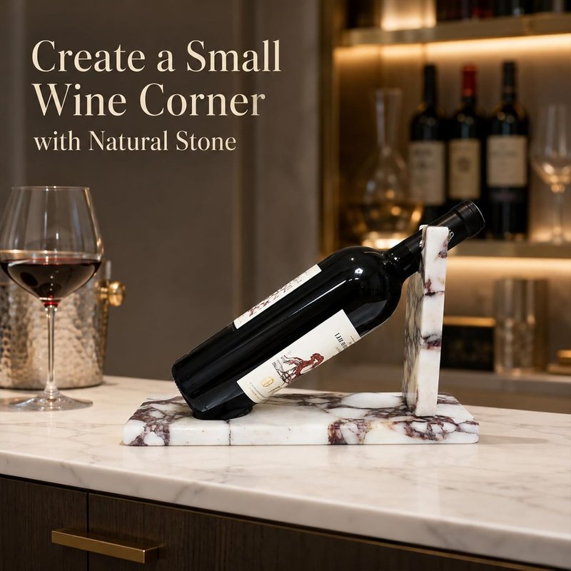 Modern Marble Wine Holder Stand - Elegant Single Bottle Wine Rack for Stylish Home Decor | Perfect Gift for Wine Enthusiasts