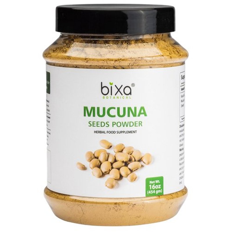 bixa BOTANICAL Mucuna Pruriens Powder (Velvet Bean Powder/Kapikacchu/Kaunch Beej) Ayurvedic Herbal Supplement ǀ Energy Booster | 1 Pound / 16 OZ | Gluten Free, Non-GMO, Steam Sterlized, Vegan,