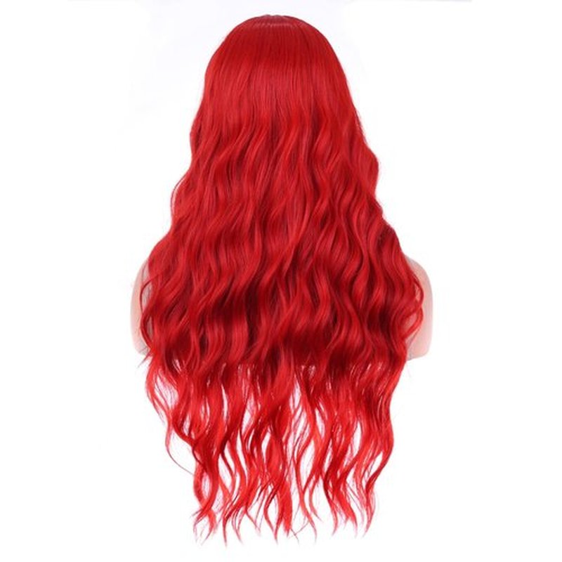 BERON Red Wig Long Curly Wig Bright Red Wig Long Wavy Wig Red Wigs for Women Synthetic Wig for Daily Party