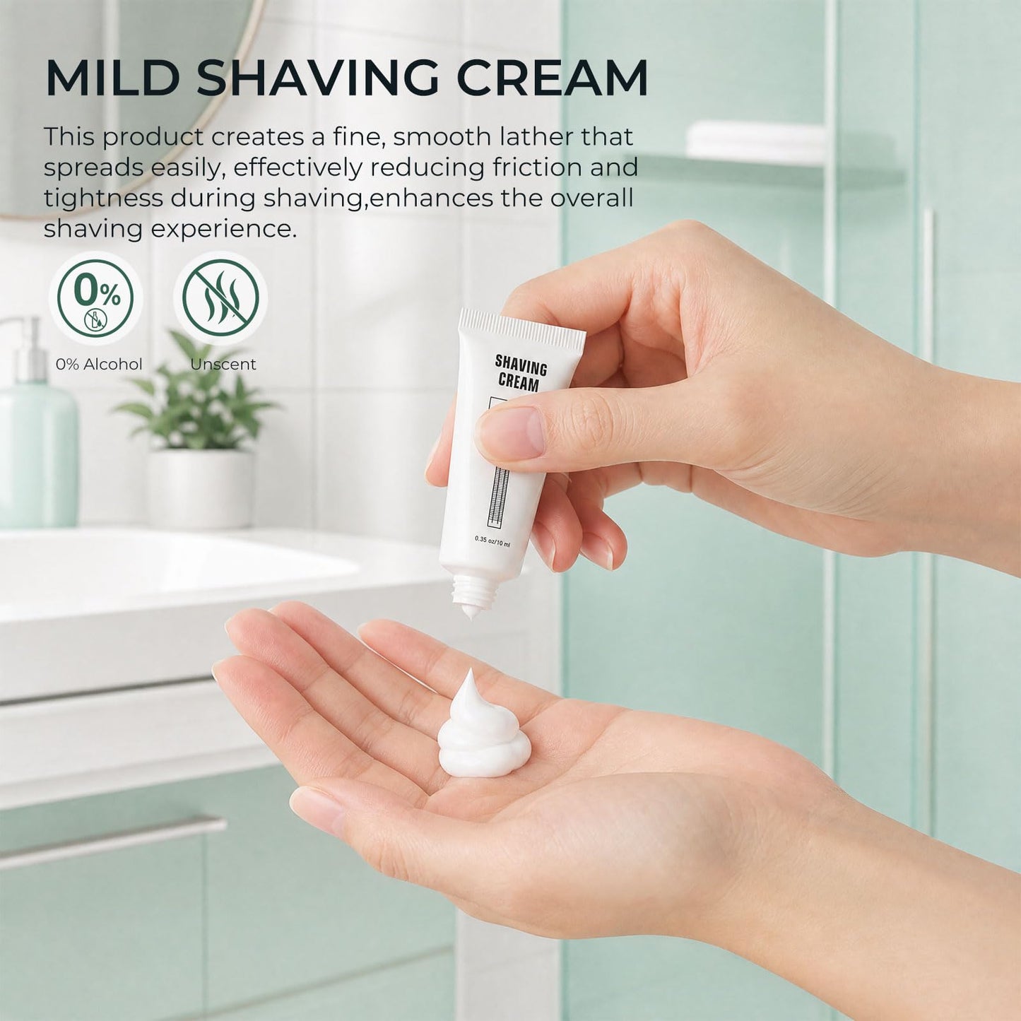 SLequipo Pack of 100 Disposable Shaving Cream Bulk, Individually Wrapped, 10g/0.35 oz, Travel Size Hotel Toiletries Amenities