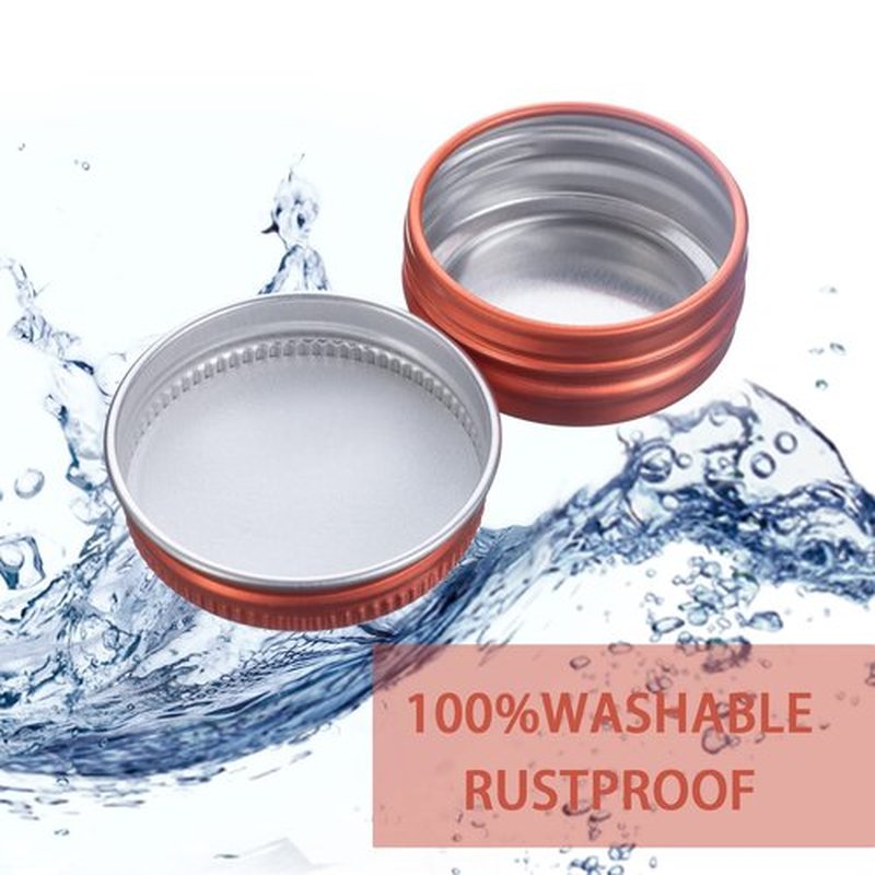 0.5 oz Screw Top Aluminum Tin Jar with Screw Lid and Blank Labels (Orange - Pack of 32)