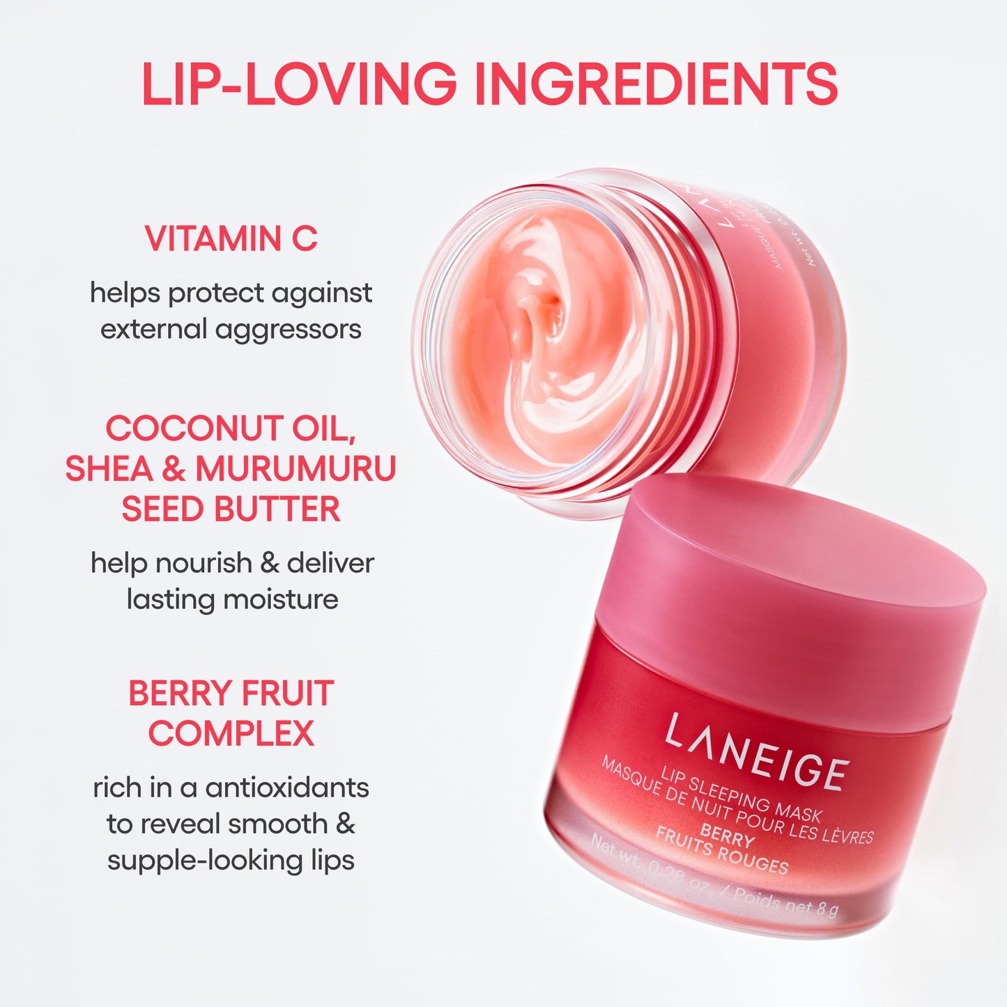 LANEIGE Lip Sleeping Mask: Hydrating & Nourishing Korean Overnight Lip Treatment Mask with Shea Butter, Vitamin C & Murumuru, Antioxidants For Flaky, Dry Lips | Korean Skin Care, Taro Bubble Tea