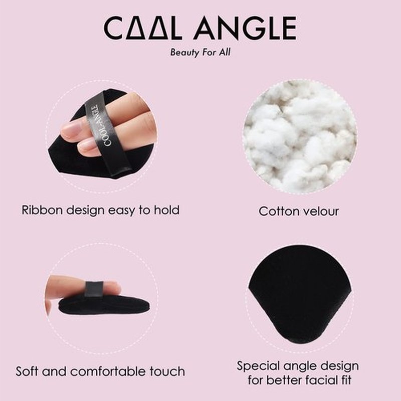COOL-ANGLE 6Pcs Triangle Makeup Powder Puffs For Face Powder Flawless Beauty Soft Washable And Reusable Applicators For Under Eyes And Face Corners, Loose Setting Powder